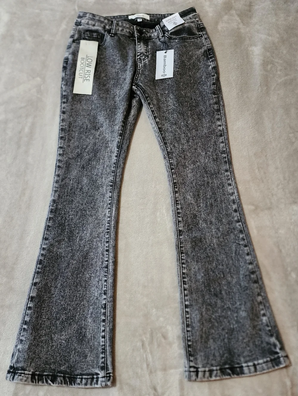 Y2K Low Rise‎ Flare | Acid Wash Denim Jeans | Bamboo | Size 7/8 NWT